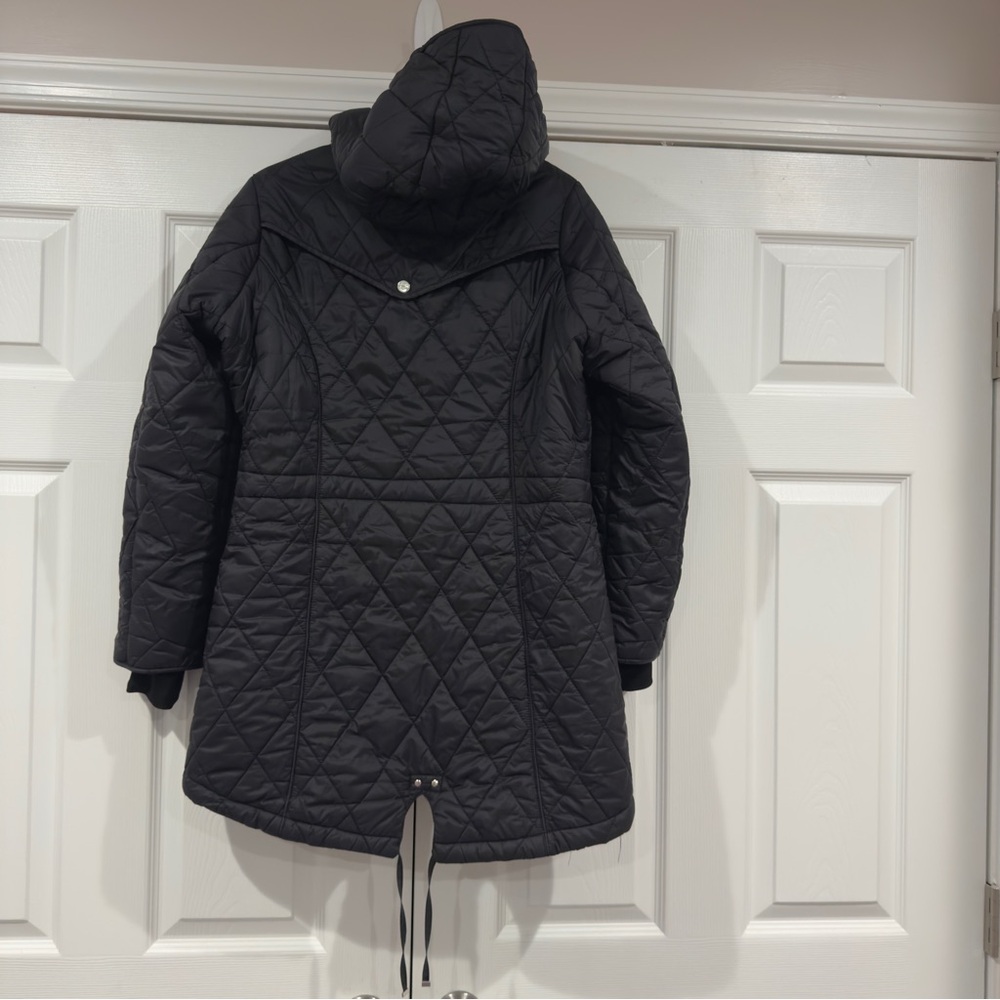 Steve Madden Black Hooded Winter Parker Coat Jacket Women Size M - Picture 7 of 16